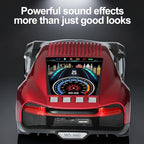 WSTER Luxury Sports Car Model Bluetooth Speaker with HD Sound, TWS Stereo Pairing, Display Screen, Built-in Microphone, Unique Bluetooth Car Speaker for Home, Party, Outdoor & Beach (Red)