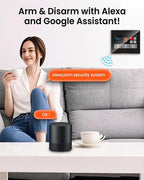 NGTeco 9-Piece Home Security Alarm Kit, Wi-Fi Home Security System with 4.3" Touchscreen, Motion Sensor, 5 Entry Sensors, Window and Door Protection - No Contract, Compatible with Alexa & Google