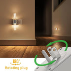 L LOHAS LED Night Light, Night Lights Plug into Wall, 3000K Soft White, 0-100LM Adjustable Brightness, 180° Rotating Plug in Night Light with Auto Light Sensor for Bathroom, Bedroom(Matte White)