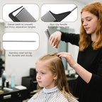 SWEET VIEW Boar Bristle Slick Back Hair Brush for Smooth Flyaways, Frizz, Sleek Ponytail, Buns and Edge Baby Hair, Teasing | Gel Comb Styling Accessories for Girls, Kids and Women