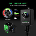 VIVOSUN Variable Speed Controller Cordless Vent Blower Speed Adjuster for Inline Duct Exhaust Fan