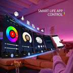 XXK WB5 RF WiFi Bluetooth LED Strip Controller RGB CCT RGBW 5in1 Dimmable Compatible with Smart Life APP/Alexa Echo/Google Assistant Home/Siri, DC12-24V Lights Controller