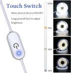 UVTaoYuan Led Strip Lights 5V USB 6.56ft/2m 640 LEDs Touch stepless Dimmable USB COB LED Strip Light 6000K White 10W Flexible 5v led Lights for Bedroom Kitchen,DIY Lighting Room Decor tv led Lights