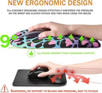 BOCHEERY Ergonomic Mouse Pad Wrist Support,Upgrade Mousepad with Massage Design,Non-Slip PU Base Desktop Mouse Pads for Pain Relief, Computer, Office & Home,12 x 8 in（F-Purple Leopard）