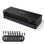TESmart 16X1 HDMI KVM Switch USB 3.0, 4K@60Hz Rackmount KVM 16 Port Enterprise-Grade EDID Emulator | Hotkey Switch | RS232 | LAN Port | IR Remote | IP Control | Auto Scan | with 8 Pcs 5ft KVM Cable
