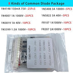 Nodehawk Electronic Component Kit -Total 1800 Pcs, LED Diodes, Resistors, Capacitors, Ceramic Capacitors, Transistors, Diodes - for DIY Projects, Electronics Hobbyists