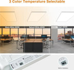 Mcacggo 2x4 FT LED Flat Panel Light Surface Mount 5000K-4000K-3000K Switchable & 0-10V Dimmable, 30W-40W-50W Selectable Flush Mount Ceiling Light 24x48 inch, ETL Listed, 100-277V, White, 2 Pack