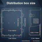 Namunanee Outdoor Electrical Junction Box, ABS Water Resistant Enclosure with Internal Mounting Panel & Hinged Cover, 9.2" H* 7" L* 4.6" W
