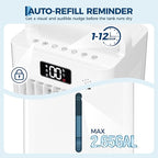 Portable Evaporative Air Cooler, 2.6Gal Touch Screen Cooler Fan with Remote Control, 6 Speeds 3 Modes LED Display, Quiet 3-in-1 Cooling, Ice Packs & Rolling Casters Included, for Bedroom Home Office