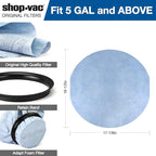 Shop-Vac 90107 Paper Disc Filter Reusable for Most Shop-Vac Wet/Dry Vacuum Cleaners 5 Gallon and Above, Replacement Parts #9010700, 9013700, 6 Pack