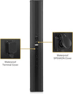 Sound Town Weatherproof Compact Aluminum Line Array Column Speaker with Wall Mount Bracket, 6 x 3 Woofers, 4 x 1.2 Dome Tweeters, Black, for Church, Indoor & Outdoor Installation (CARPO-M64B)