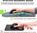 KUOSGM Mouse Pad Wrist Support, Ergonomic Mouse Pad with Massage Dot, Comfortable Computer Mouse Pad for Laptop, Wrist Rest Pain Relief Mousepad with Non-Slip PU Base for Office & Home, 12 x 8 in