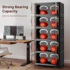 Extra Large Stackable Storage Bins with Lids & Wheels, 275QT-55QT/14GAL*5Pack Foldable Collapsible Closet Organizers Dark Storage Cabinet with Doors for Bedroom Dorm