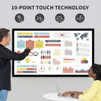 TouchWo 65-inch Interactive Touchscreen Monitor, Electronic Whiteboard Touch Screen with 4K Display, Smart Board for Home Office and Classroom, Bundled Android 11, RAM 4G & ROM 32G