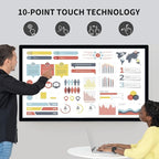 TouchWo 43 inch Interactive Touchscreen Monitor, Smart Board with 16:9 Display 1080P, Win-10 Electronic Whiteboard Touchscreen PC for Office and Classroom, Core i7 RAM 8G & ROM 256G