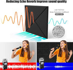 Sonicism 12 Pack X-Lined Acoustic Panels with Self-Adhesive, 12"X 12"X 0.4" Sound Proof Foam Panels, Decorative Soundproof Wall Panels, Sound Absorbing Tile for Home & Offices, Black