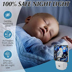 PODMemory Owl Stained Glass Night Lights Plug into Wall for Room, Owl Night Light LED for Bedroom