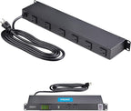 StarTech.com 8-Outlet Horizontal Rack Mount Metered PDU, 1U Server Power Strip w/Surge Protector, 8ft (2.4m) Power Cable, TAA