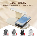 Aluminum 4-in-1 Charging Station for Samsung/Android with 3-Level Night Light, 18W Wireless Charger for Galaxy S25 Ultra/S24/S23/S22/Note 20,Galaxy Watch Ultra/8/7,Galaxy Buds 3 Pro(Starlight)