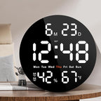 Brauthon Large Digital Clock for Classroom, Digital Classroom Clocks for Teachers, 10" Round LED Clock with Large Display，Date, Countdown Timer, Remote Control, Temperature, Electric (White)