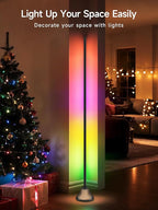 Tyute Corner Floor Lamp, Smart RGB LED Corner Lamp with App & Remote Control, Music Sync, Scene Modes, Modern Ambient Lighting Floor Lamp for Living Room, Bedroom, Gaming Room Decor