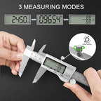 Digital Calipers, Caliper Measuring Tool with Large LCD Screen, Stainless Steel Micrometer Caliper Digital, Auto-Off Feature, Screen Splash Proof, Switch from Inch Metric Fraction (6Inch/150mm)