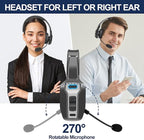Sarevile Trucker Bluetooth Headset, V5.2 Wireless Headset with Upgraded Microphone AI Noise Canceling, On Ear Bluetooth Headphone with Mute for Driver Office Call Center (Black)