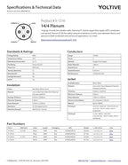 Voltive 14/4 Speaker Wire, Plenum CL3P, White, 500ft - 14AWG, 4 Conductors, Stranded Oxygen-Free Copper, UL Listed - V-1216-4