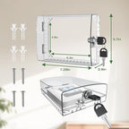 AUURIO 2 PCS Upgraded Thermostat Lock Box with Key, Large Space Thermostat Cover Seamless Anastomosis, Clear Decorative AC Lock Box Cover on Wall Fits Thermostats 4.8" H x 6" W or Smaller