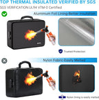 ENGPOW 5200℉ Soft Case Fireproof Document Box with Lock,Fireproof Box with 25 Colorful Pocket Accordion File Folder,Fireproof Water Resistant Safe File Organizer Storage for Important Documents