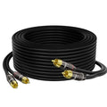 RCA Cable 75 FT, 2RCA to 2RCA Stereo Audio Cable, 【Zinc Alloy Shells, Oxygen-Free Copper, Gold-Plated Plugs】2 RCA Audio Adapter Cord, for Home Theater, HDTV, Amplifier, Hi-Fi System, Car, Speaker