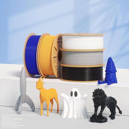 ELEGOO Rapid PLA Plus Filament 1.75mm Orange 1KG, PLA+ 3D Printer Filament for 600 mm/s High Speed Printing, Dimensional Accuracy +/- 0.02 mm, 1kg Cardboard Spool(2.2lbs)