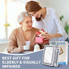 Magnifying Glass with Light, 5X 10X 45X Rechargeable Magnifier with 20 LED, 3 Light Modes Folding Lighted Magnifying Glass Handheld for Seniors Low Vision Reading (Gray & White)