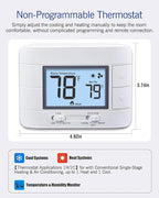 Aowel Non Programmable Thermostat for Home 1 Heat/ 1 Cool Single-Stage System, with Room Temperature Monitor (LCD White Backlit Screen)