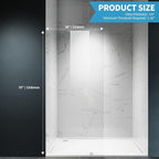Shower Glass Panel, 36" W x 76" H Fixed Shower Screen Panel with 3/8"(10mm) SGCC Clear Tempered Glass, Frameless Walk in Shower Door for Bathroom (Chrome, 36" W x 76" H)