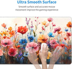 CANFLASHION Desk Pad,Office Desk Mat 31.5"×11.8" Large Gaming Mouse Pad,Durable Extended Computer Mouse Pad,Waterproof Thick Big Mouse Pads with Non-Slip Rubber Base Office Home Watercolor Wild Flower