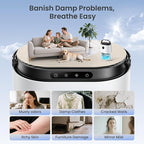 Dehumidifier for Home, 68 OZ Water Tank Dehumidifiers for Bathroom, Bedroom, Living room with, Auto Humidity Control, Digital Display, 7 Color Breathing Light, White