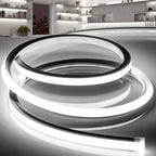 VOEWT LED Strip Lights Daylight White 6000K,16.4ft 110-120V Neon Rope Lights,Flexible Silicone Outdoor Waterproof Neon Strip Lights for Bedroom,Mirror,Kitchen Cabinet, Living Room,Halloween Decor
