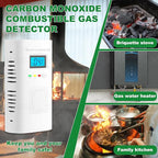 Combination Gas and Carbon Monoxide Detector Plug-in | CO Alarm & Natural Gas Combustible Detector | Digital Display, Battery Backup, Easy Install | for Home Kitchen Safety Monitoring 1-Pack