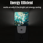 FSHVQKD Blossoming Almond Tree Night Light,Plug-in Nightlights Auto Sensor Night Lamp Dusk to Dawn Lamp Home Decor for Nursery Children Girls Boys