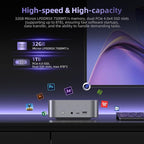 Beelink SER9 Pro+ AI Mini PC, AMD Ryzen 7 H255 (Up to 4.9GHz), 32GB LPDDR5X 7500MT/s 1TB NVMe SSD, Radeon 780M, Built-in Mic/Speaker, USB4, 4K@240Hz Triple Display, WiFi 6, 2.5G LAN, Desktop Computer