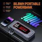 HPBS Car Jump Starter - 5000A Peak Jump Starter Battery Pack with DC for Up to All Gas and 10.0 L Diesel Engines, 12V Portable Battery Jump Starter with 3.0" LCD Display