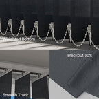 Blindify Motorized Vertical Blinds, Light Filtering Sliding Door Shades Vertical Shades Remote Control Customize, Pure Deep Grey