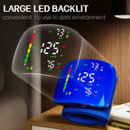 Wrist Blood Pressure Monitor, Rechargeable Blood Pressure Cuff with Large LED Screen - 2 * 99 Sets of Memory, One-Button Turn On/Off Voice & Switch User