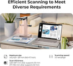 CZUR ET16 Plus Advanced Book & Document Scanner, 2nd Gen Auto-Flatten&Deskew Tech, 16MP Camera, Capture A3, 186 Languages OCR, Convert to PDF/Searchable PDF/Word/Tiff/Excel, Run On Windows&MacOS