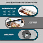 Buyounger Laminator Machine with 40 Laminating Sheets, A4 Laminator Thermal and Cold with Paper Trimmer & Corner Rounder, 9-Inch Laminating Machine for Home School Office