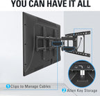 Mounting Dream UL Listed Full Motion TV Mount for Most 42-84 Inch TVs, Adjustable TV Wall Mount Swivel and Tilt, Loading 100 LBS, Max VESA 600x400mm, Fits 16", 18", 24" Studs MD2617-24K