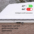 AI Smart Temperature & Moisture Switch, Roof Heat Cable Controller for Roof & Gutter De-Icing, Energy-Saving Thermostat,Waterproof Outdoor Use,Automatic On/Off Below 37°F (3°C)-Above 44°F (7°C),120V