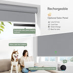 ZSHINE Motorized Blackout Window Blinds Customize Width Remote Control Rechargeable Motor Roller Shades for Windows, Home, Office, Hotel, Club, Restaurant(82026F)