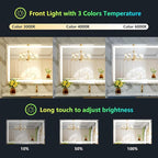 YEELAIT 44x30 Inch RGB LED Bathroom Mirror Front Light and RGB Backlit Lighted Vanity Mirror for Bathroom Wall Mounted Dimmable Anti Fog Memory Shatter-Proof IP54 Waterproof Horizontal/Vertical